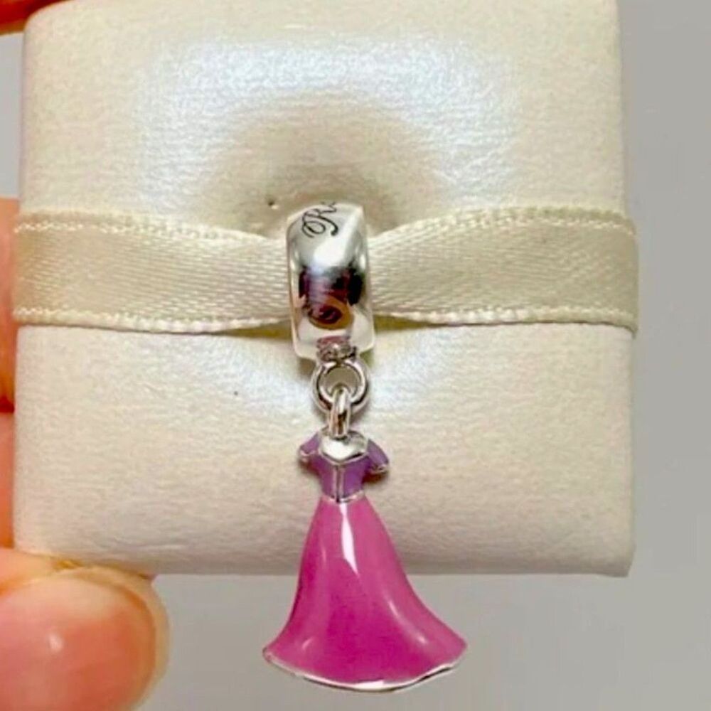 NWOT Rapunzel Tangled Dress Disney x Pandora FIT Silver Charm - Picture 2 of 12